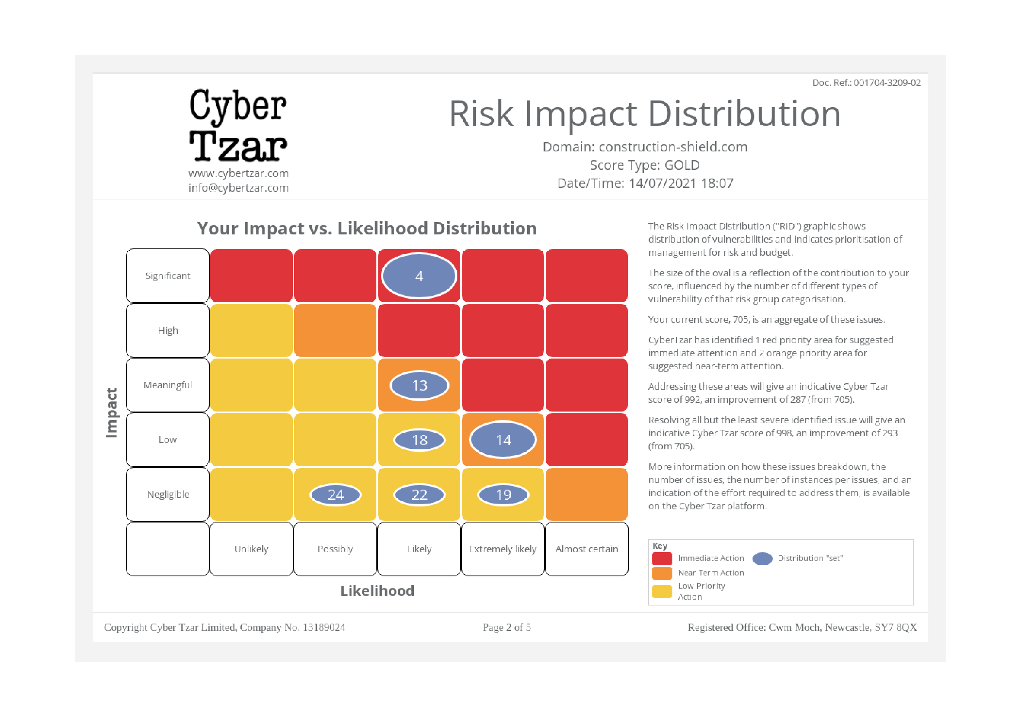 Cyber Tzar Risk Impact Distribution
